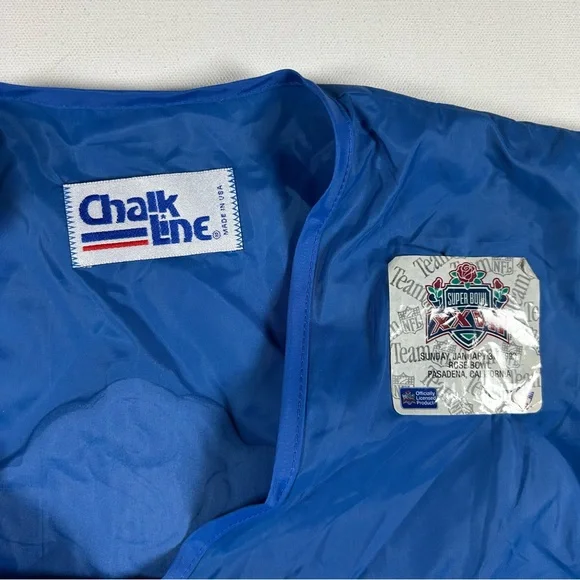 Vtg NFL Super Bowl XXVII 1993 Rose Bowl Field Access Vest Chalk Line Cowboys NWT - Picture 3 of 7
